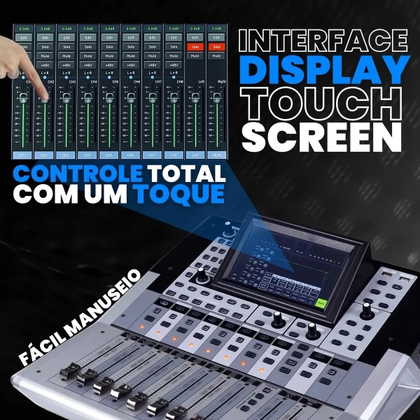 Mesa de Som Digital Duonn ATRIUM 12 – 12 Canais, 6 Auxiliares, Touchscreen, Bluetooth e USB - Imagem 7