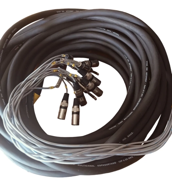 Medusa de Áudio Profissional 12 Vias com Cabo 18m e Conectores XLR/P10 - Imagem 2