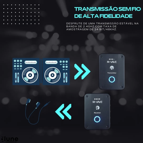 M-VAVE 2 WP-9 In-Ear Sem Fio p/ Palco – Monitor Profissional Compacto 2.4GHz - Imagem 13