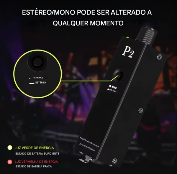 Amplificador de Fone P2 – Power Play Individual com Entrada XLR/P10, Mono/Estéreo - Imagem 3