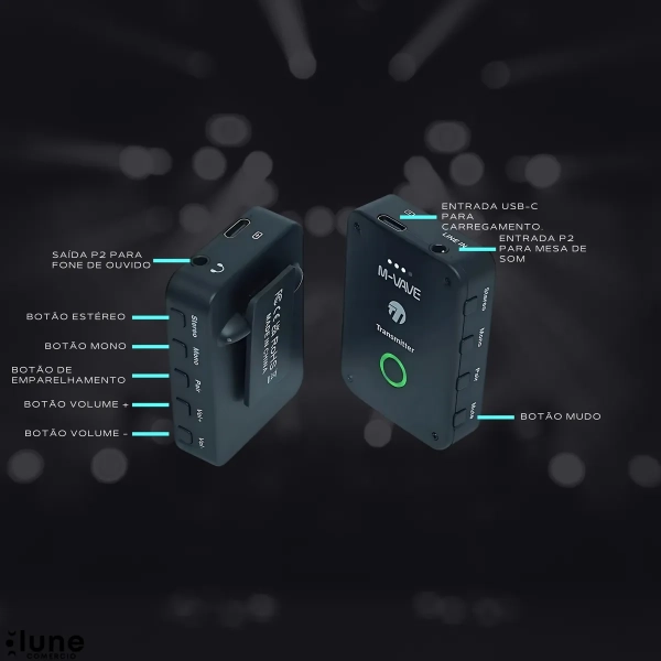 M-VAVE 2 WP-9 In-Ear Sem Fio p/ Palco – Monitor Profissional Compacto 2.4GHz - Imagem 11