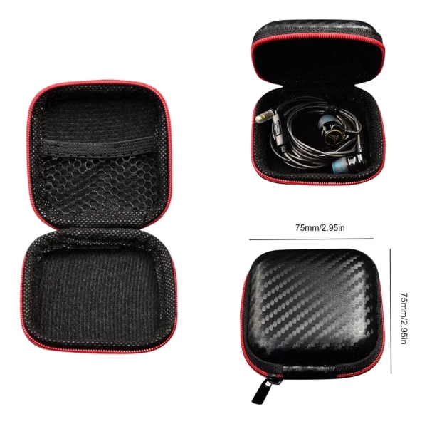 Case Estojo Porta Fone In-ear Compatível com KZ QKZ JBL Shure – Fibra de Carbono - Imagem 7