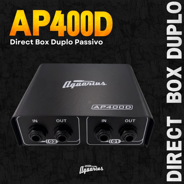 Direct Box Duplo Passivo Aquarius AP400D – Solução Profissional e Robusta para Palco e Estúdio - Imagem 8