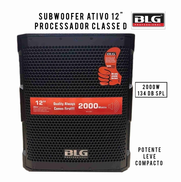 BLG BW14‑12WA1 – Subwoofer Ativo 12″ | 1000 W RMS / 2000 W Pico | 134 dB | Bivolt - Imagem 6