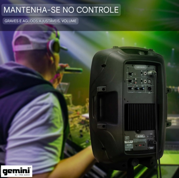 Caixa de Som Ativa Gemini AS-2112P 12” 1500W Pico - Portátil, Bi-Amplificada - Bivolt - Imagem 8
