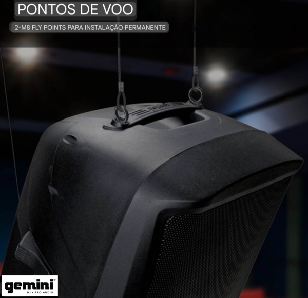 Caixa de Som Ativa Gemini AS-2112P 12” 1500W Pico - Portátil, Bi-Amplificada - Bivolt - Imagem 6