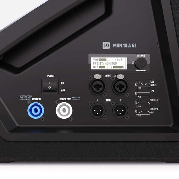 LD Systems MON 10 A G3 – Monitor de Palco Ativo Coaxial de 10" com DSP Avançado e 1200W. - Imagem 5
