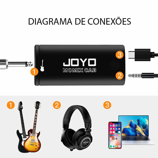 Interface de Áudio para Guitarra JOYO MOMIX CAB – Ideal para Lives, Gravações e Ensaios - Imagem 8