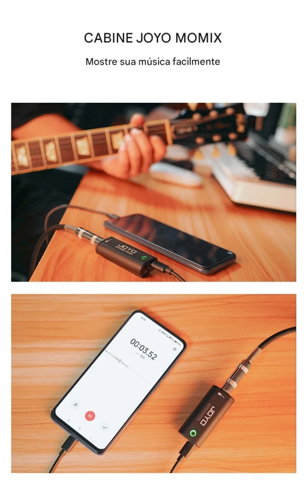 Interface de Áudio para Guitarra JOYO MOMIX CAB – Ideal para Lives, Gravações e Ensaios - Imagem 7