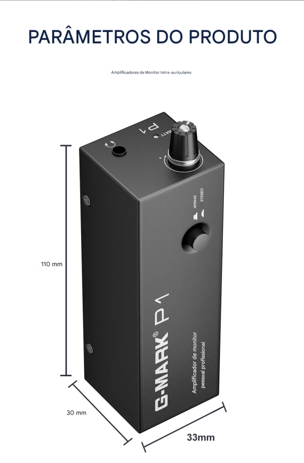 G-MARK P1 – Amplificador de Fone In-Ear Profissional Ultracompacto com Alta Potência para Palco e Estúdio - Imagem 3