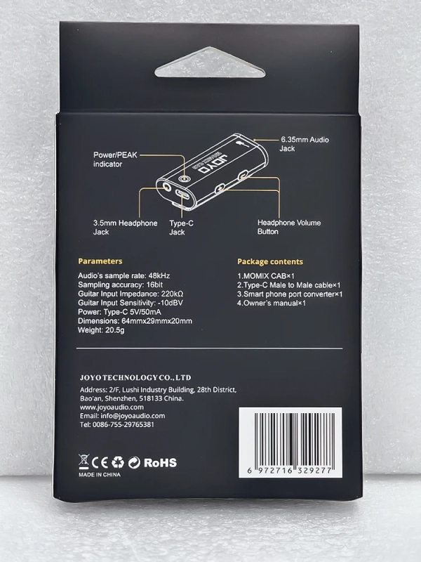 Interface de Áudio para Guitarra JOYO MOMIX CAB – Ideal para Lives, Gravações e Ensaios - Imagem 19