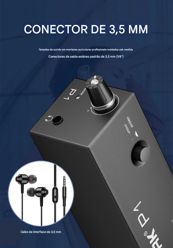G-MARK P1 – Amplificador de Fone In-Ear Profissional Ultracompacto com Alta Potência para Palco e Estúdio - Imagem 8
