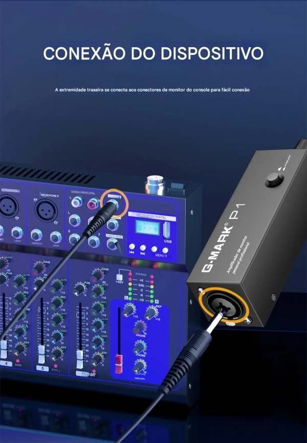 G-MARK P1 – Amplificador de Fone In-Ear Profissional Ultracompacto com Alta Potência para Palco e Estúdio - Imagem 6