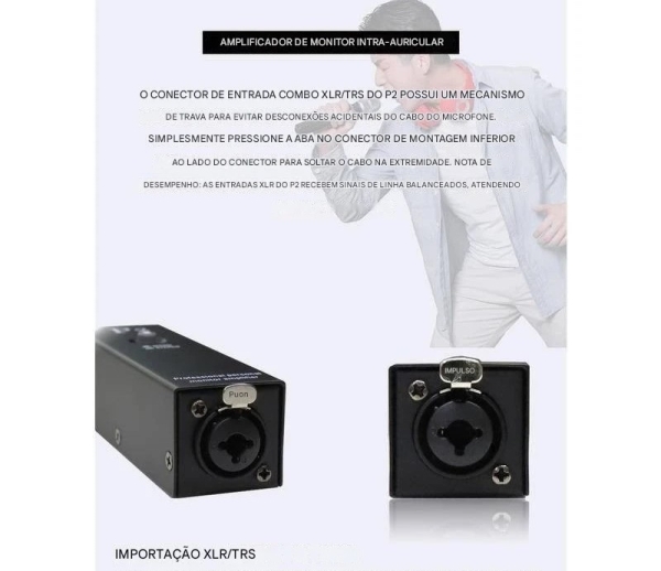 Amplificador de Fone P2 – Power Play Individual com Entrada XLR/P10, Mono/Estéreo - Imagem 13