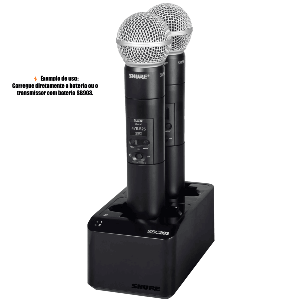 Carregador Duplo Shure SBC203-BR para Transmissores SLXD e Baterias SB903 - Imagem 7