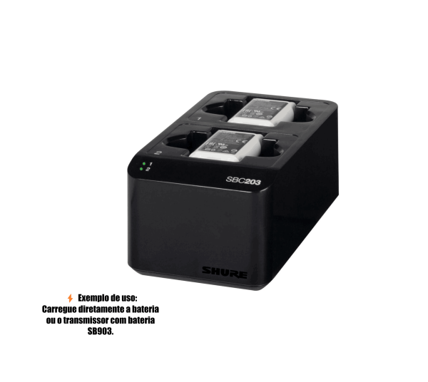 Carregador Duplo Shure SBC203-BR para Transmissores SLXD e Baterias SB903 - Imagem 8