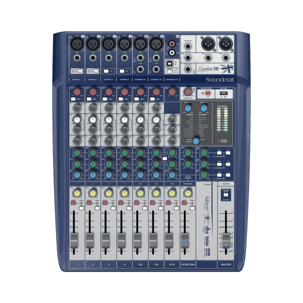 Soundcraft Signature 10 – Mesa Analógica Profissional 10 Canais c/ USB – ( Seminova )