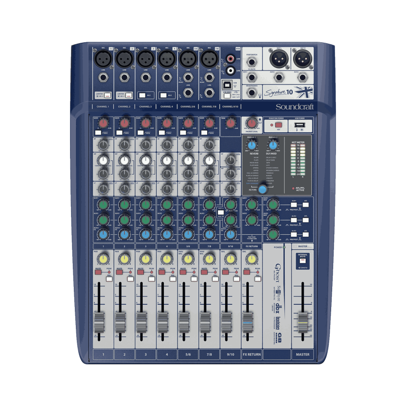 Soundcraft Signature 10 – Mesa Analógica Profissional 10 Canais c/ USB – ( Seminova )