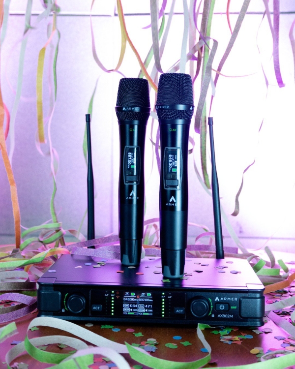 Microfone Sem Fio Profissional Duplo Armer AX802M - Bateria Recarregavel - Imagem 17
