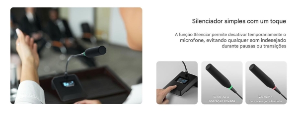 Sistema Quadruplo de Microfone Sem Fio Gooseneck para Conferências Phenyx Pro PTC-4 - Imagem 22