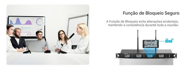 Sistema Quadruplo de Microfone Sem Fio Gooseneck para Conferências Phenyx Pro PTC-4 - Imagem 15