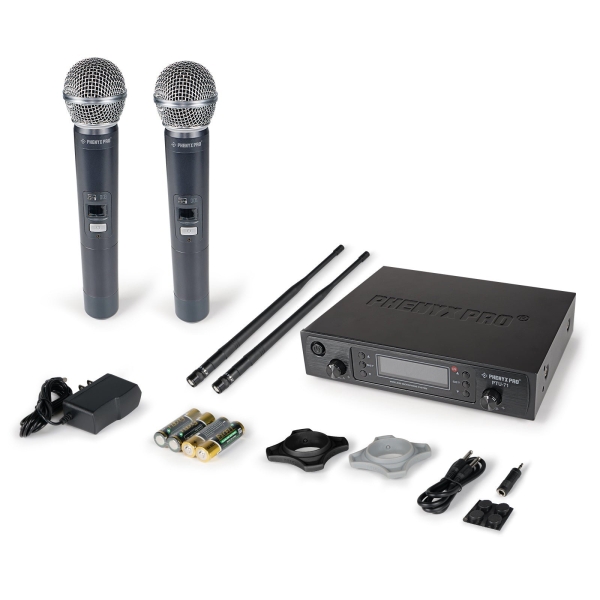 Sistema de Microfone Sem Fio UHF Duplo com Varredura Automática Phenyx Pro PTU-71-2H - Imagem 6