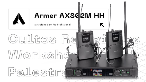 Microfone Discreto sem Fio Profissional Headset Duplo Armer AX802M HH - Imagem 3