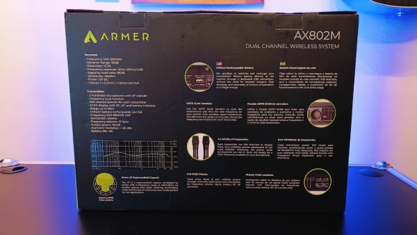 Microfone Sem Fio Profissional Duplo Armer AX802M - Bateria Recarregavel - Imagem 28