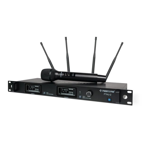 Phenyx Pro PTAU-2 | Microfone Sem Fio Duplo Profissional de Alto Desempenho com Estabilidade de Sinal Total True Diversity - Imagem 6