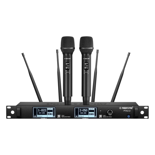 Phenyx Pro PTAU-2 | Microfone Sem Fio Duplo Profissional de Alto Desempenho com Estabilidade de Sinal Total True Diversity - Imagem 2