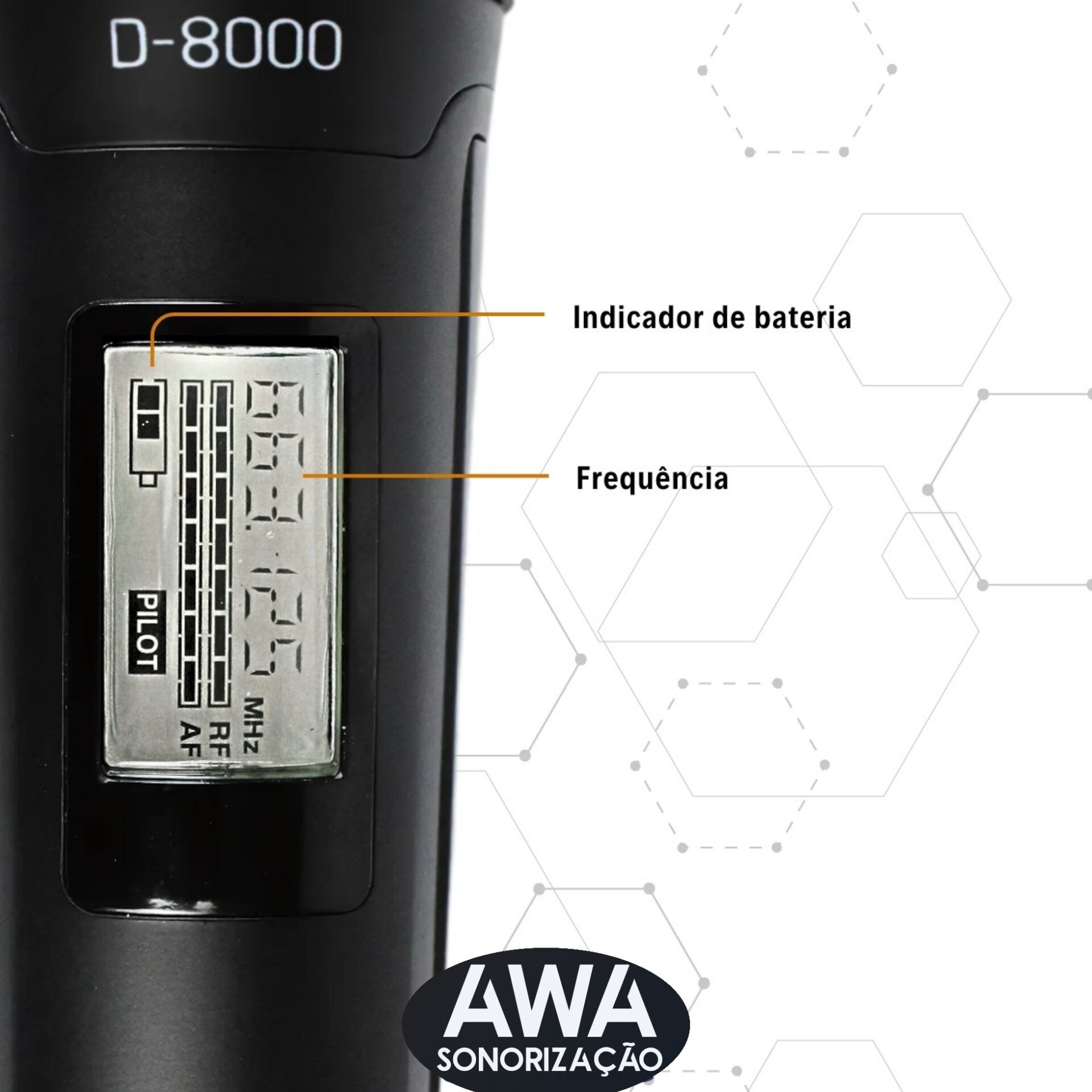 Microfone Sem Fio Duplo Profissional Dylan D-8500s Dinâmico Uhf Preto ( com Case ) - Imagem 11