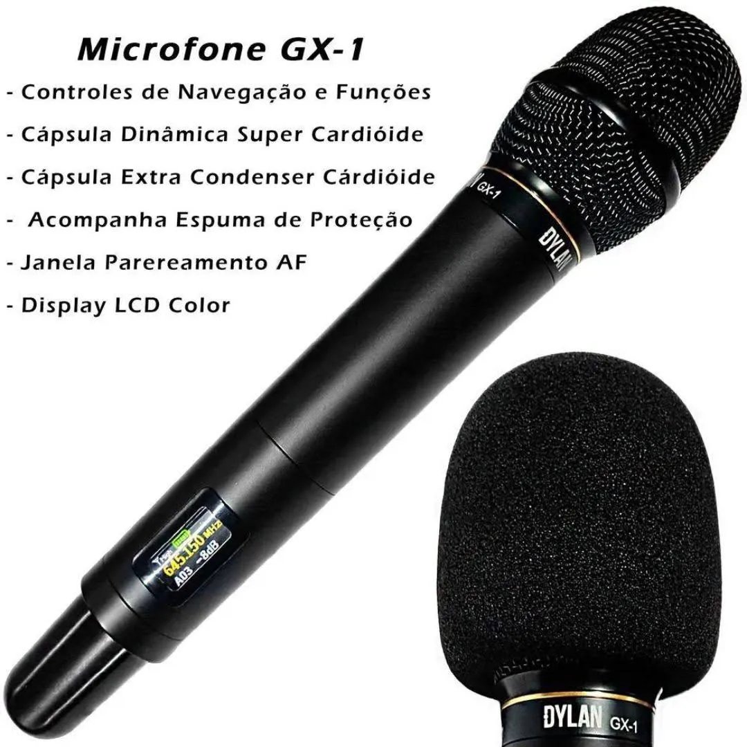Microfone Sem Fio Dylan Profissional GX-1 com Duas Cápsulas Inclusas - True Diversity - Imagem 7