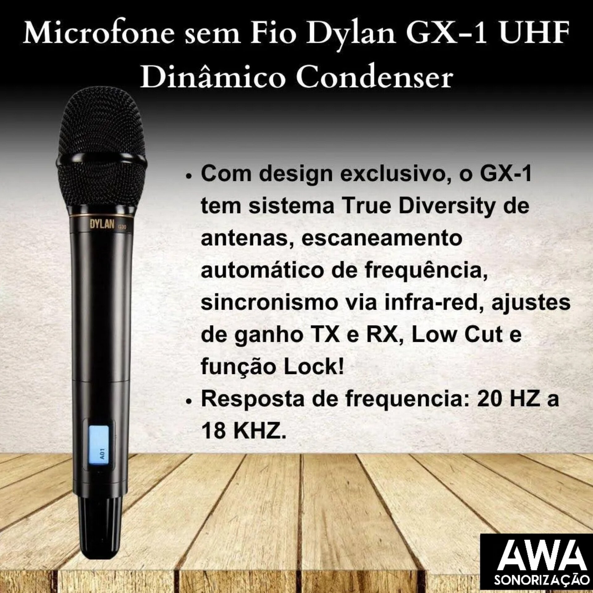 Microfone Sem Fio Dylan Profissional GX-1 com Duas Cápsulas Inclusas - True Diversity - Imagem 11