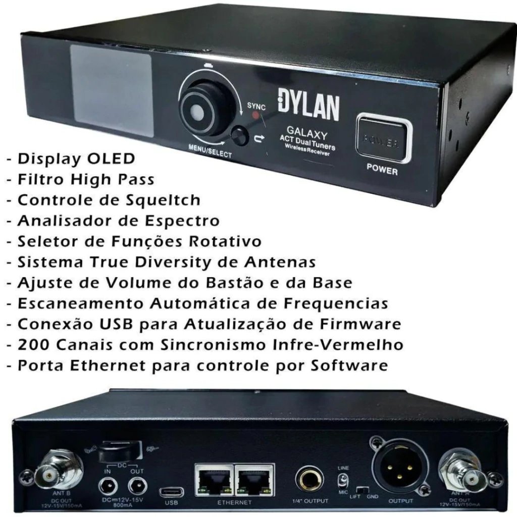 Microfone Sem Fio Dylan Profissional GX-1 com Duas Cápsulas Inclusas - True Diversity - Imagem 8