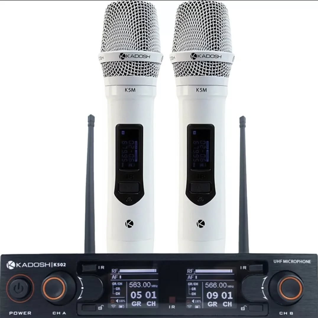 Microfone Profissional Duplo Kadosh K502M Branco Sem Fio - Imagem 14