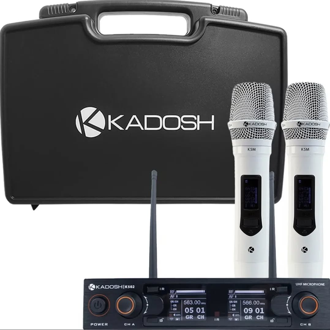 Microfone Profissional Duplo Kadosh K502M Branco Sem Fio - Imagem 13