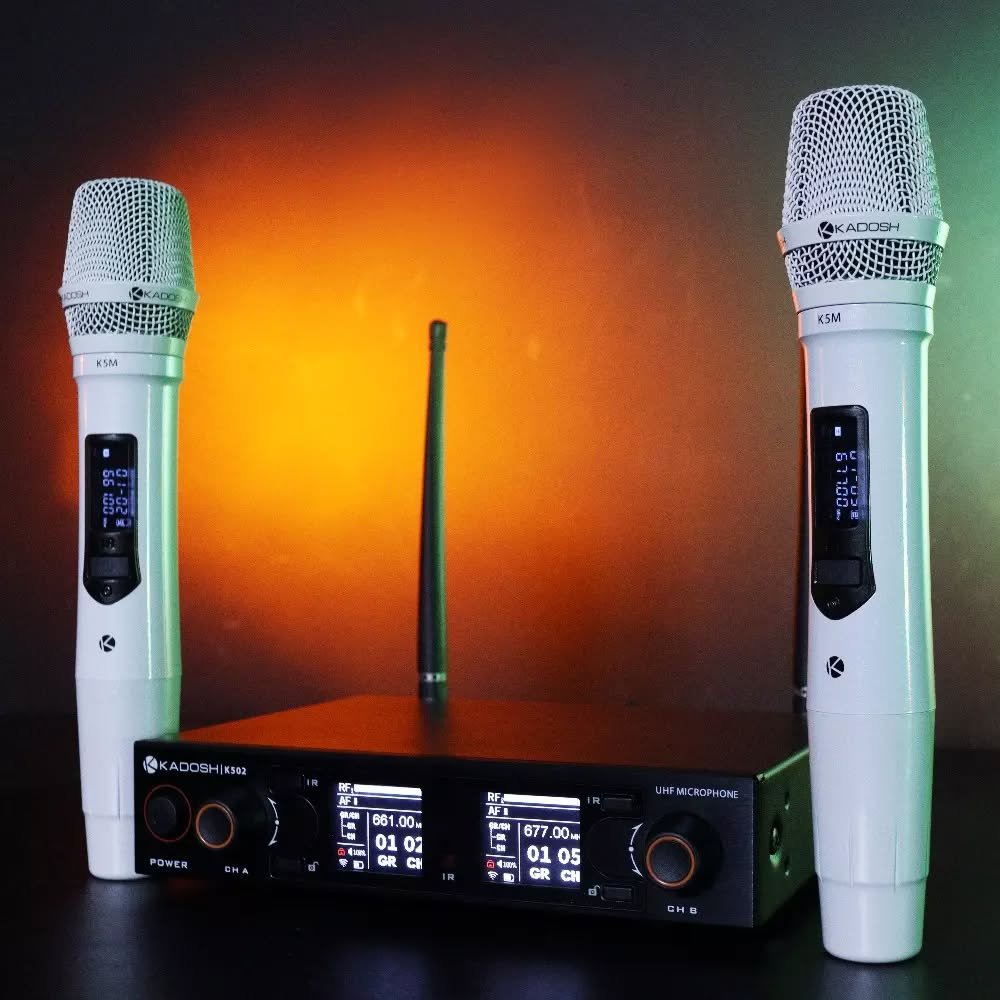 Microfone Profissional Duplo Kadosh K502M Branco Sem Fio - Imagem 6