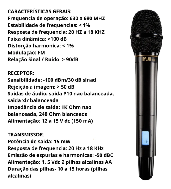Microfone Sem Fio Dylan Profissional GX-1 com Duas Cápsulas Inclusas - True Diversity - Imagem 6