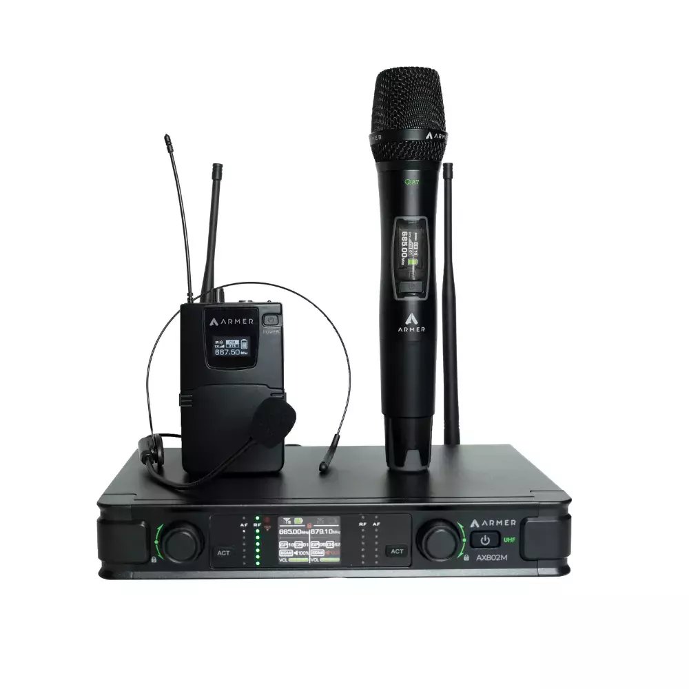 Microfone sem Fio Profissional Bastão + Headset Armer AX802MH - Imagem 9
