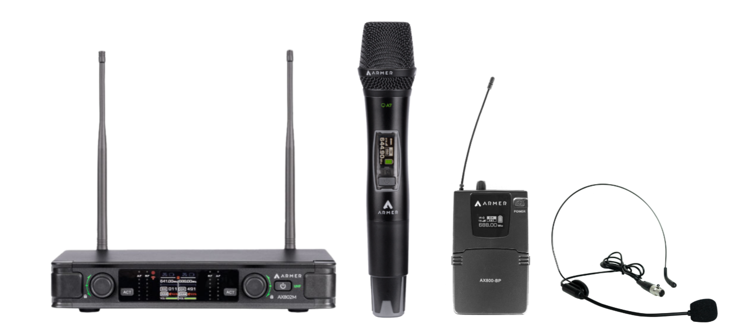 Microfone sem Fio Profissional Bastão + Headset Armer AX802MH - Imagem 13