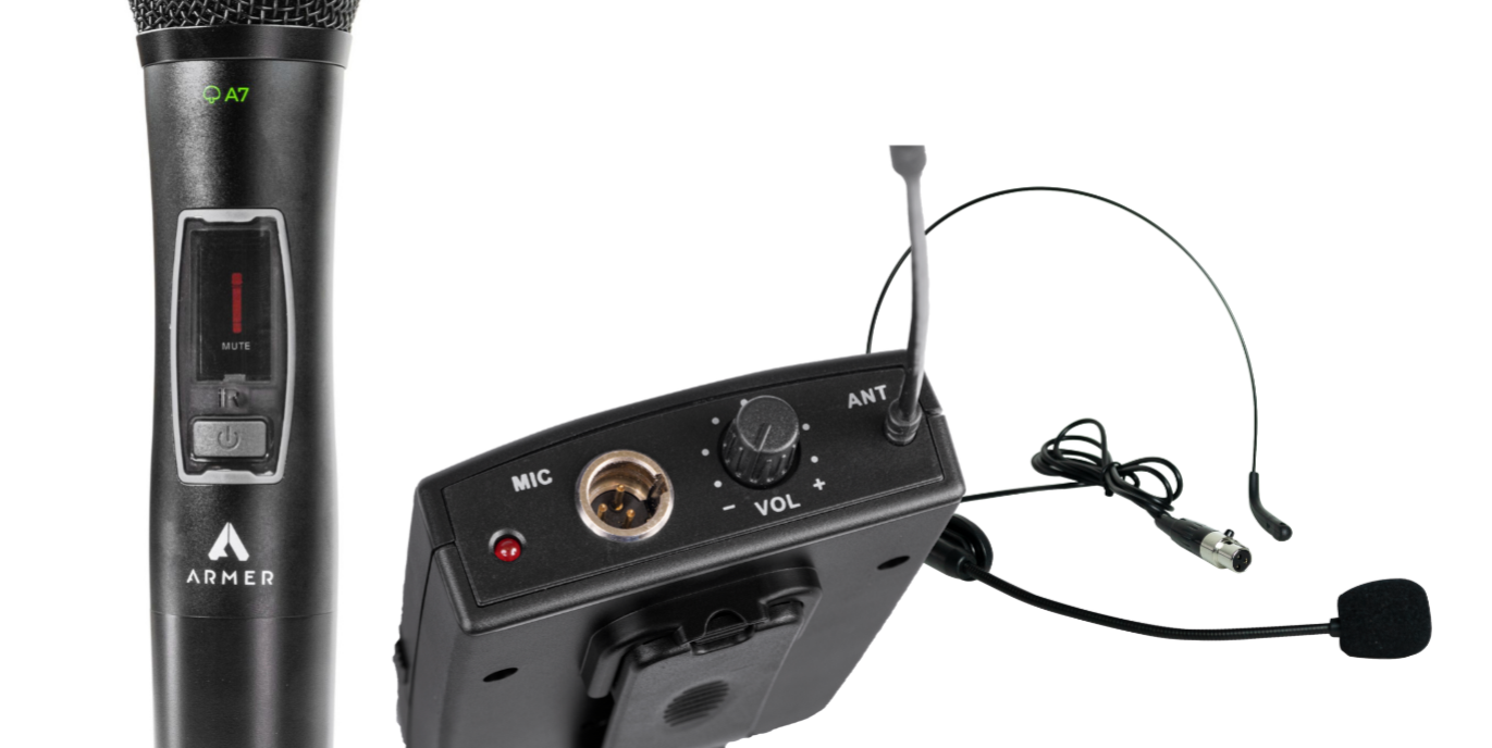 Microfone sem Fio Profissional Bastão + Headset Armer AX802MH - Imagem 12