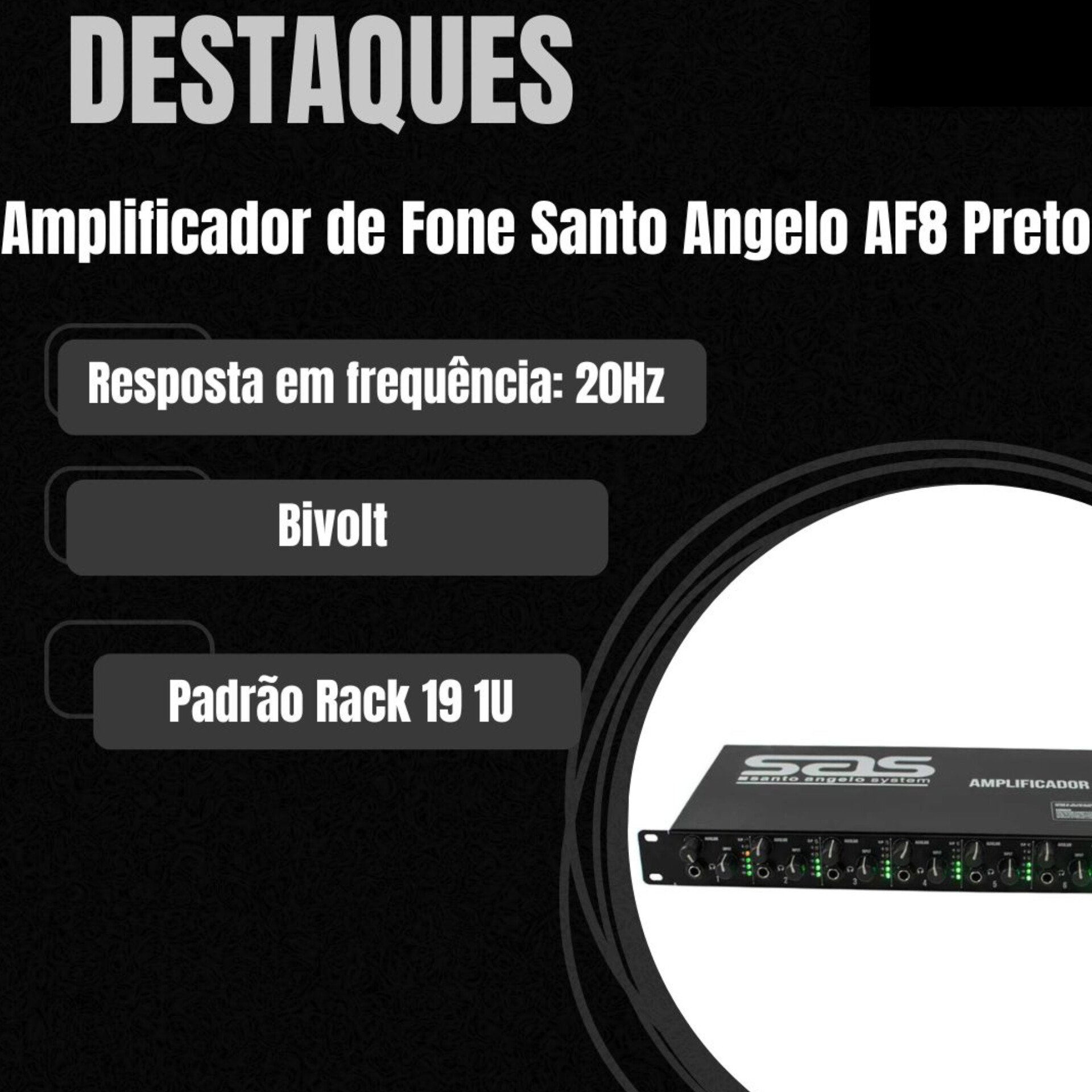 Amplificador 8 Vias de Fone de Ouvido  AF8 - Santo Angelo - Imagem 10