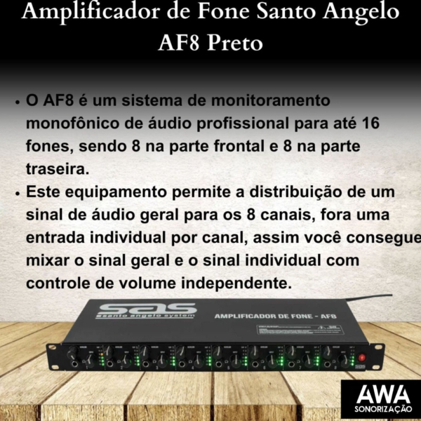Amplificador 8 Vias de Fone de Ouvido  AF8 - Santo Angelo - Imagem 11