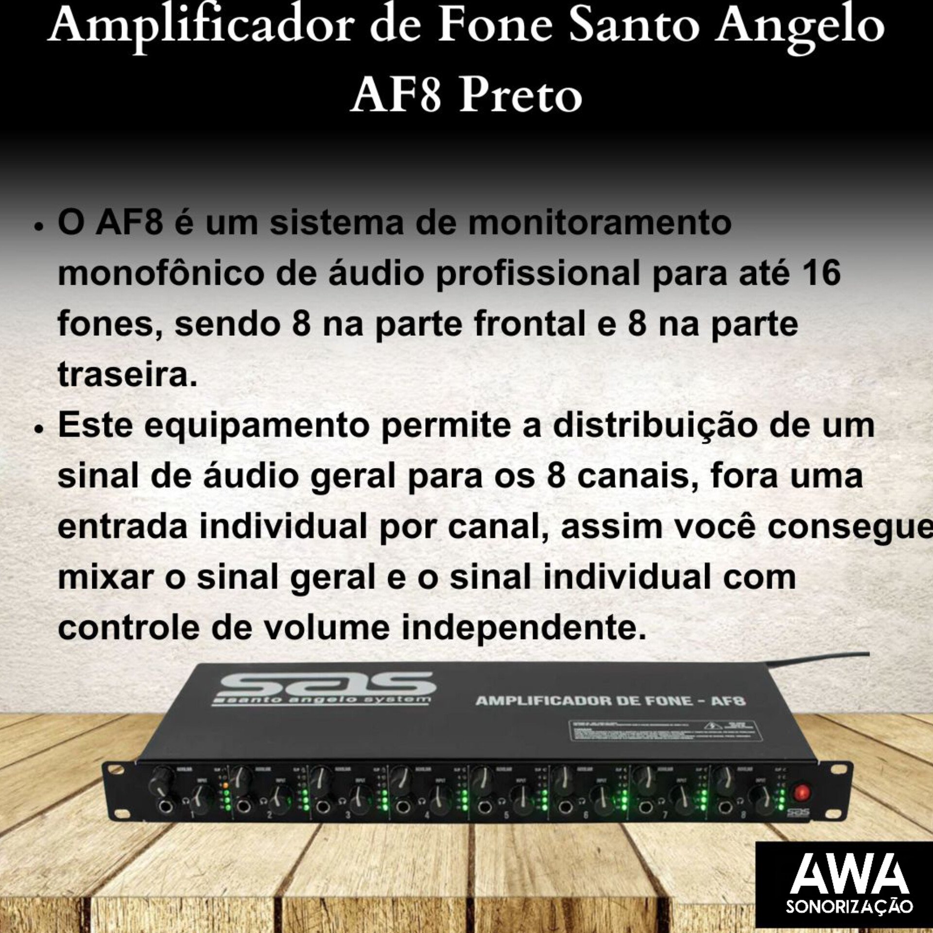 Amplificador 8 Vias de Fone de Ouvido  AF8 - Santo Angelo - Imagem 11