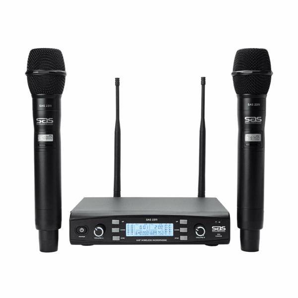 Microfone Sem Fio de Mão Duplo 200 Canais 2311 SAS / Santo Ângelo