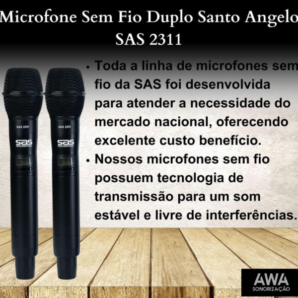 Microfone Sem Fio de Mão Duplo 200 Canais 2311 SAS / Santo Ângelo - Imagem 10