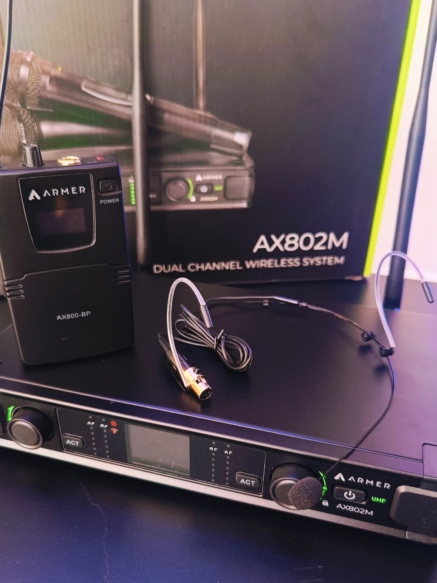 Microfone sem Fio Profissional Bastão + Headset Armer AX802MH - Imagem 23