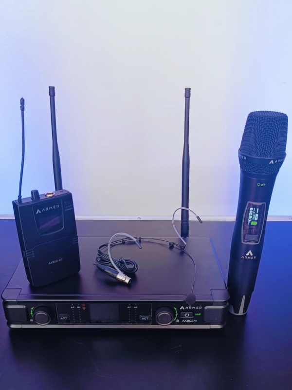 Microfone sem Fio Profissional Bastão + Headset Armer AX802MH - Imagem 22