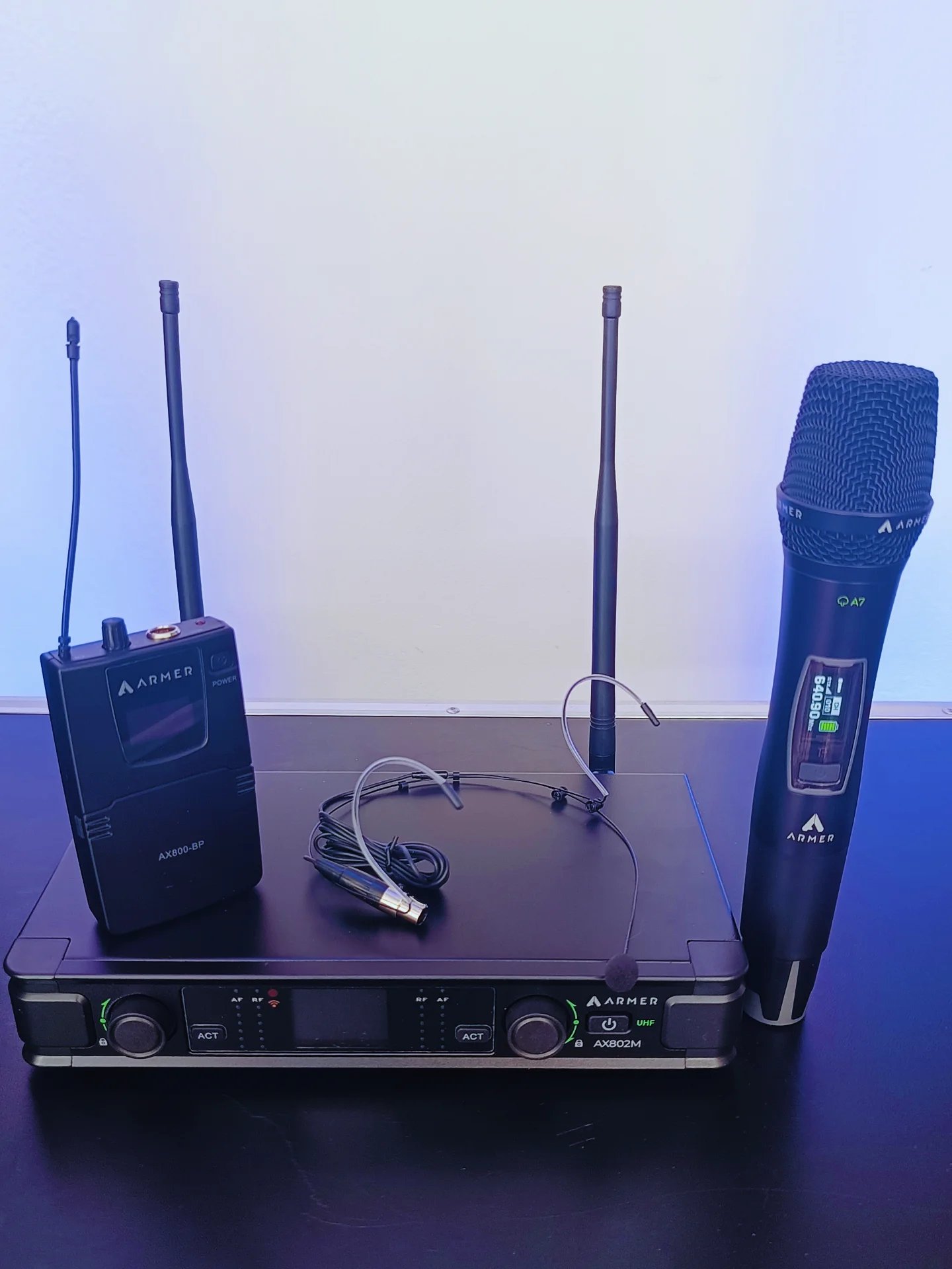 Microfone sem Fio Profissional Bastão + Headset Armer AX802MH - Imagem 22
