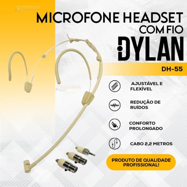 Microfone Headset Condensador Cardioide Dylan DH-55 Direcional - Imagem 6
